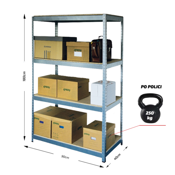 POLICA METALNA 180 X 90 X 40 DRUMY